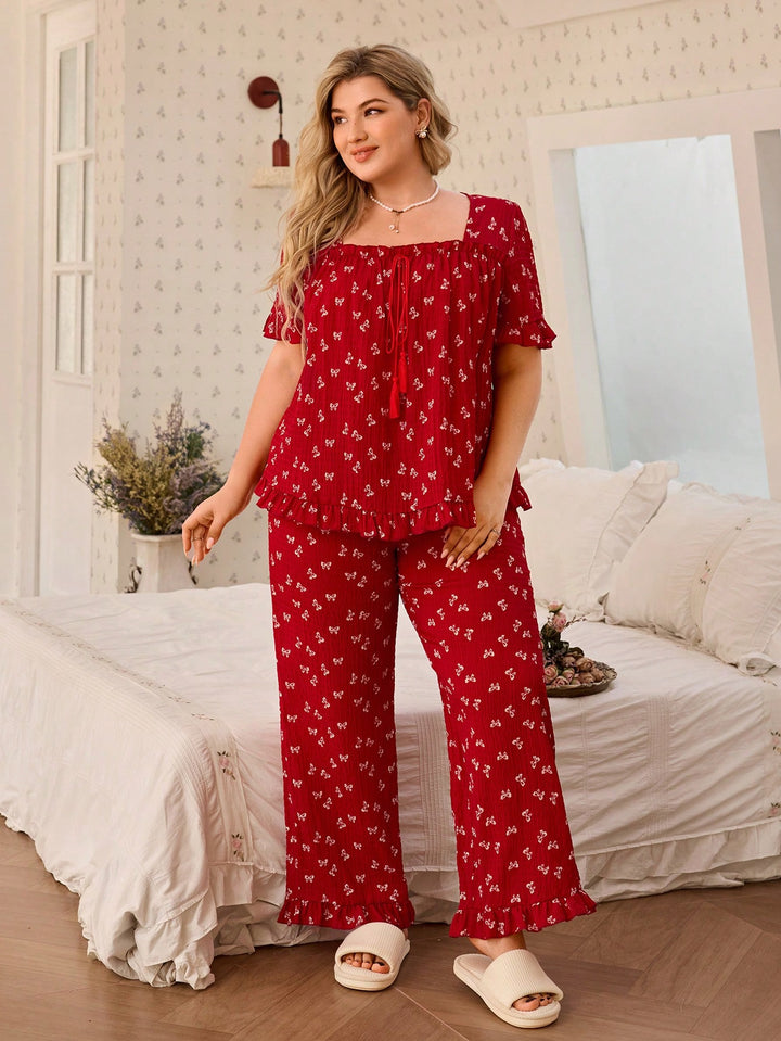 Set pijamale SHEIN, roșu
