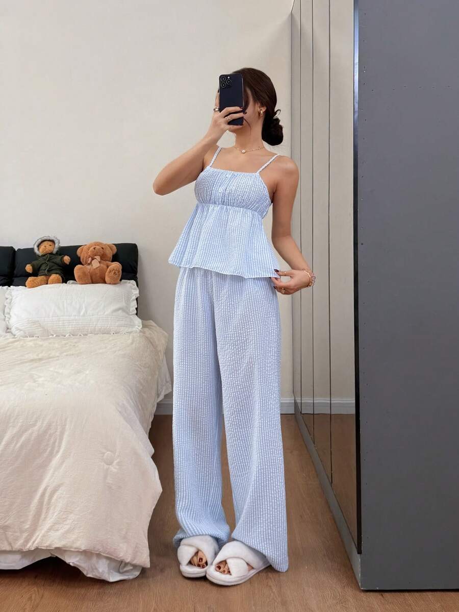 Compleu pijama SHEIN, albastru