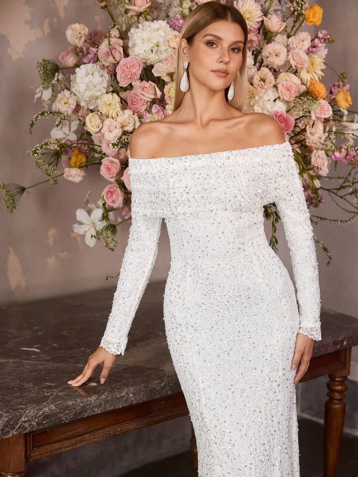 Rochie de ocazie SHEIN, alb