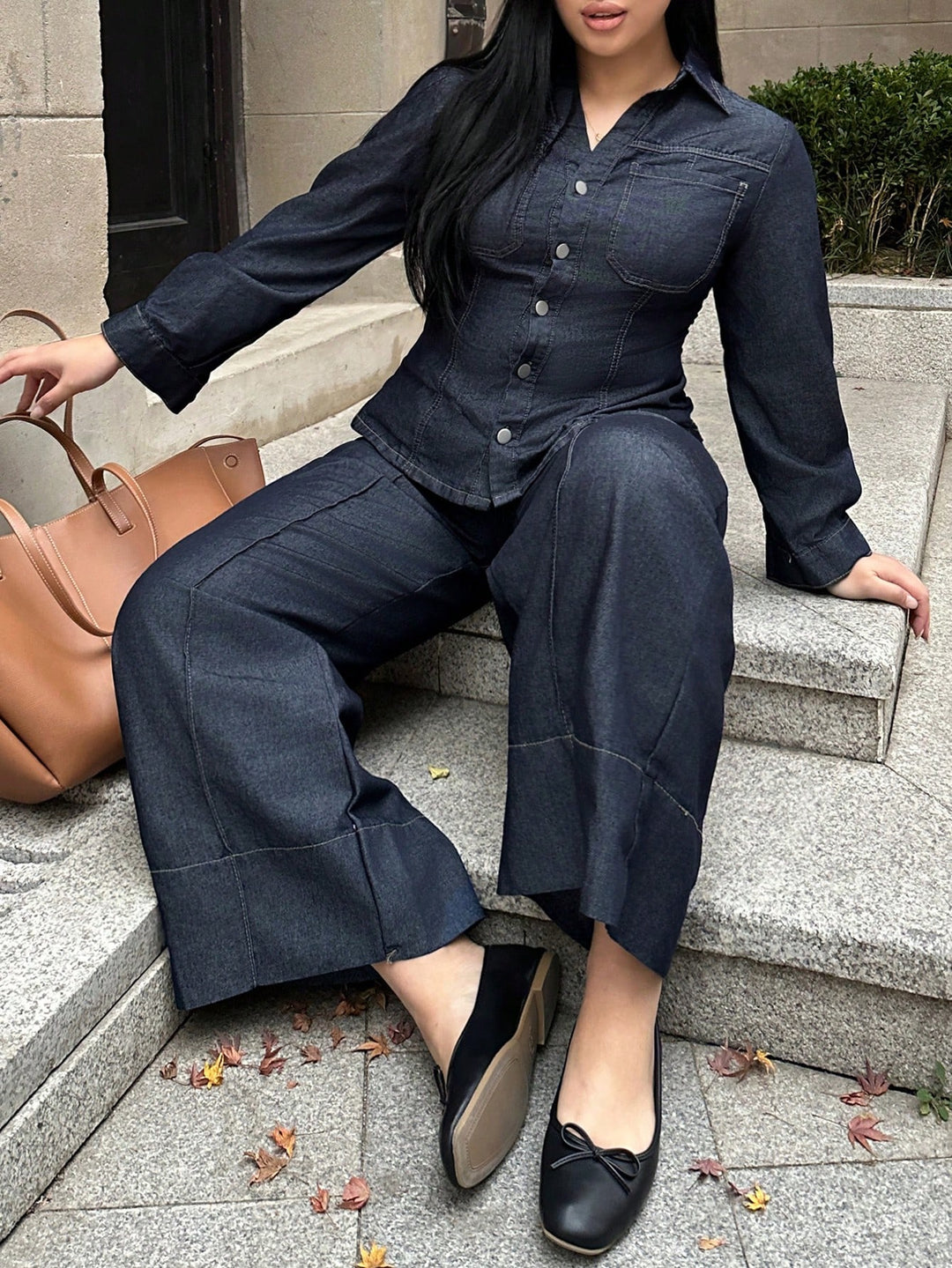 Compleu din denim SHEIN, albastru