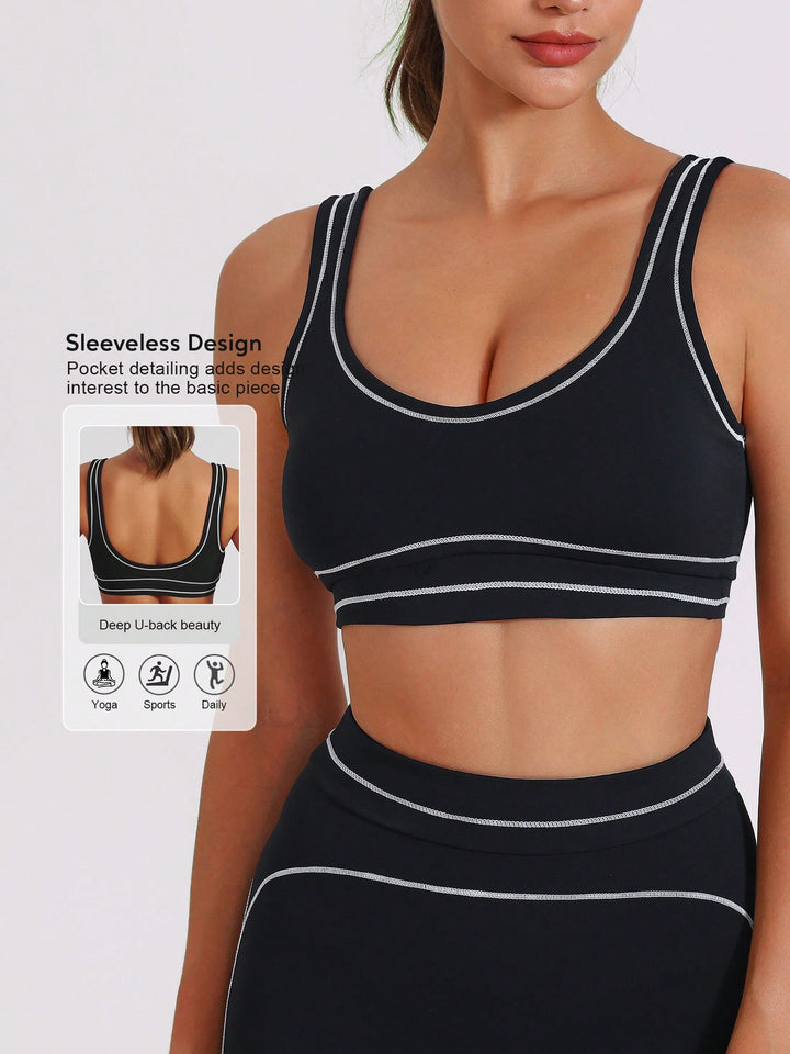 Bustieră sport SHEIN, negru