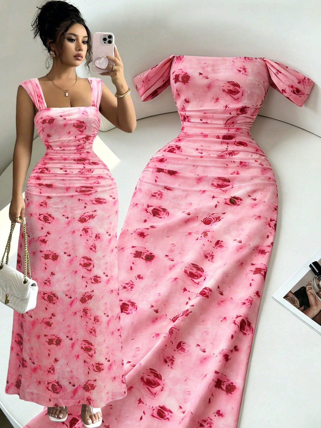 Rochie maxi SHEIN, roz