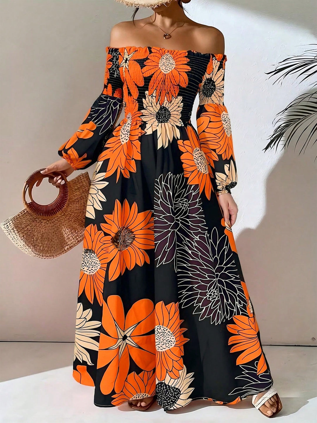 Rochie maxi SHEIN, portocaliu