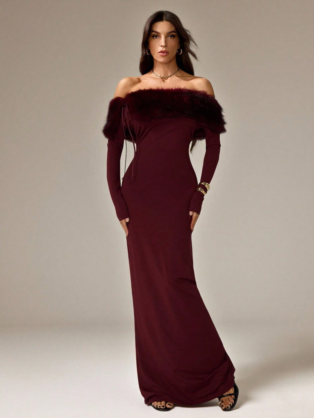 Rochie maxi SHEIN, vișiniu
