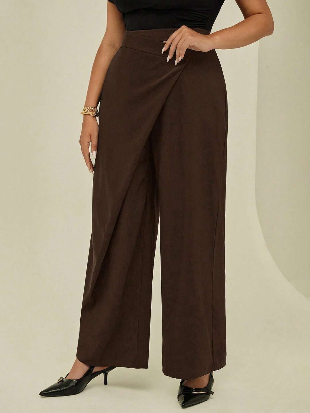 Pantalon de costum SHEIN, maro