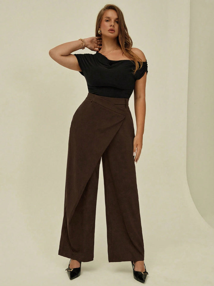 Pantalon de costum SHEIN, maro