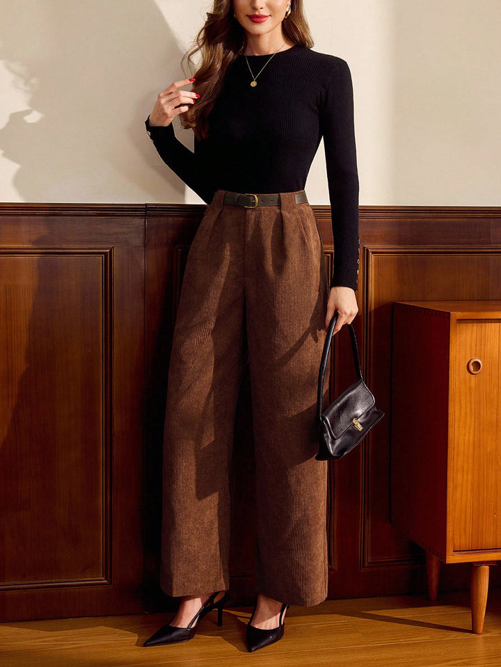 Pantaloni SHEIN, maro