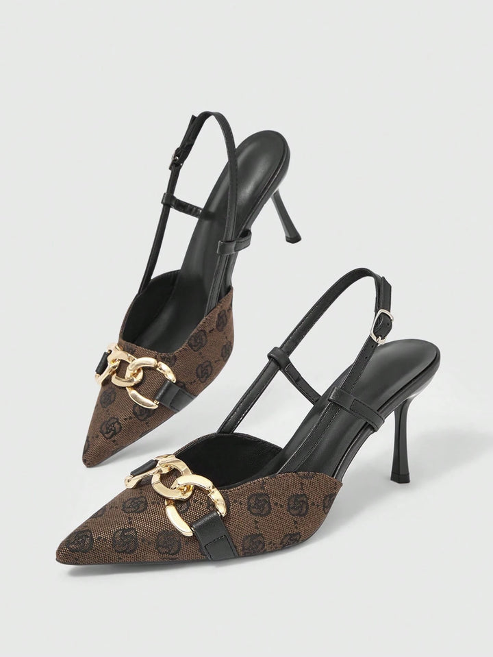 Pantofi cu toc SHEIN, maro