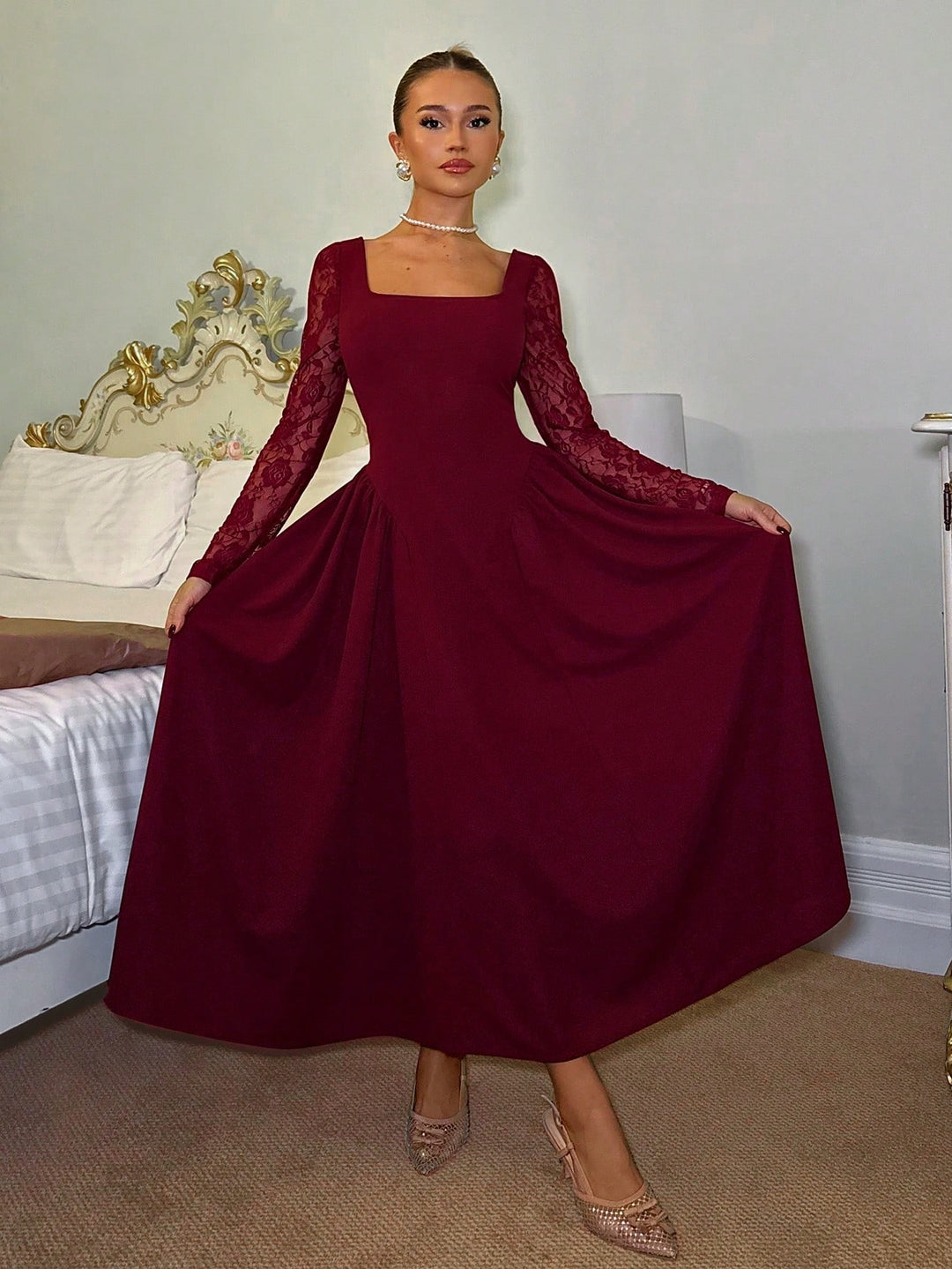 Rochie maxi SHEIN, vișiniu