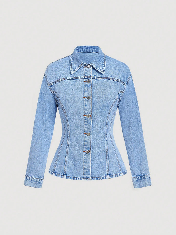 Jachetă denim SHEIN, albastru