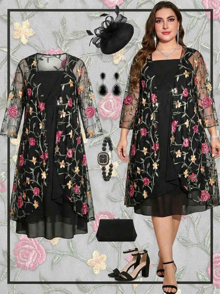 Set rochie și cardigan SHEIN, negru