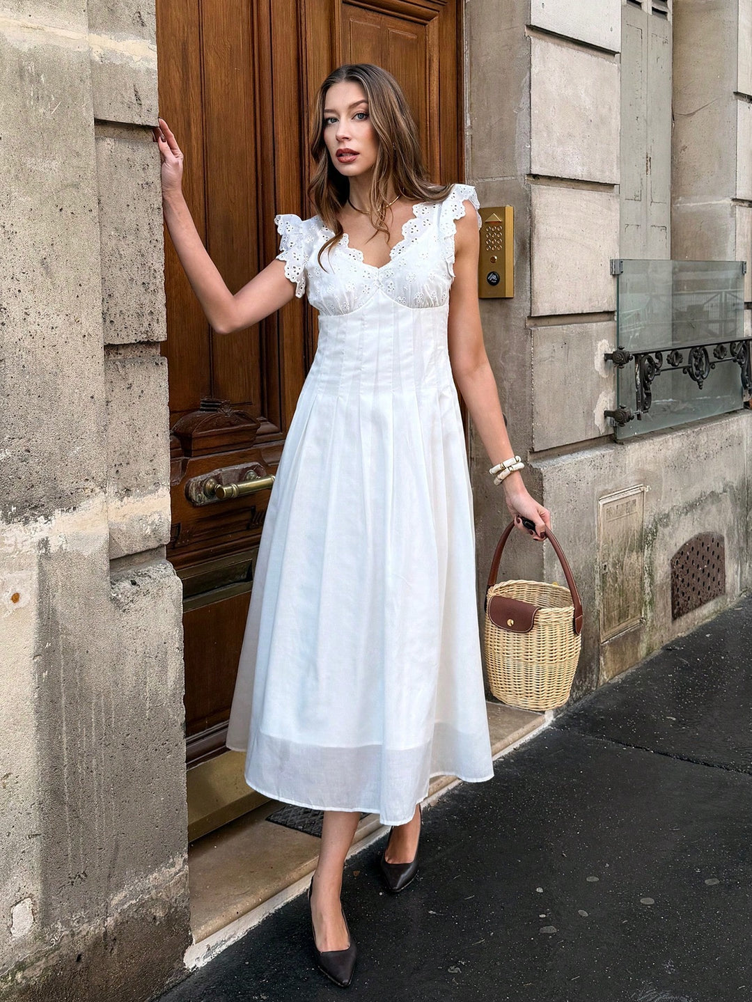 Rochie midi SHEIN, alb