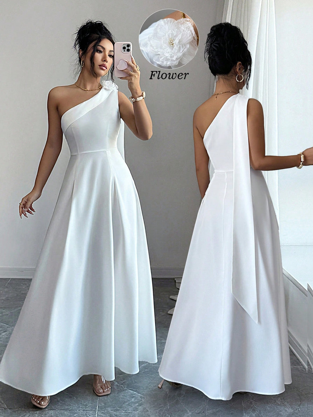 Rochie maxi SHEIN, alb
