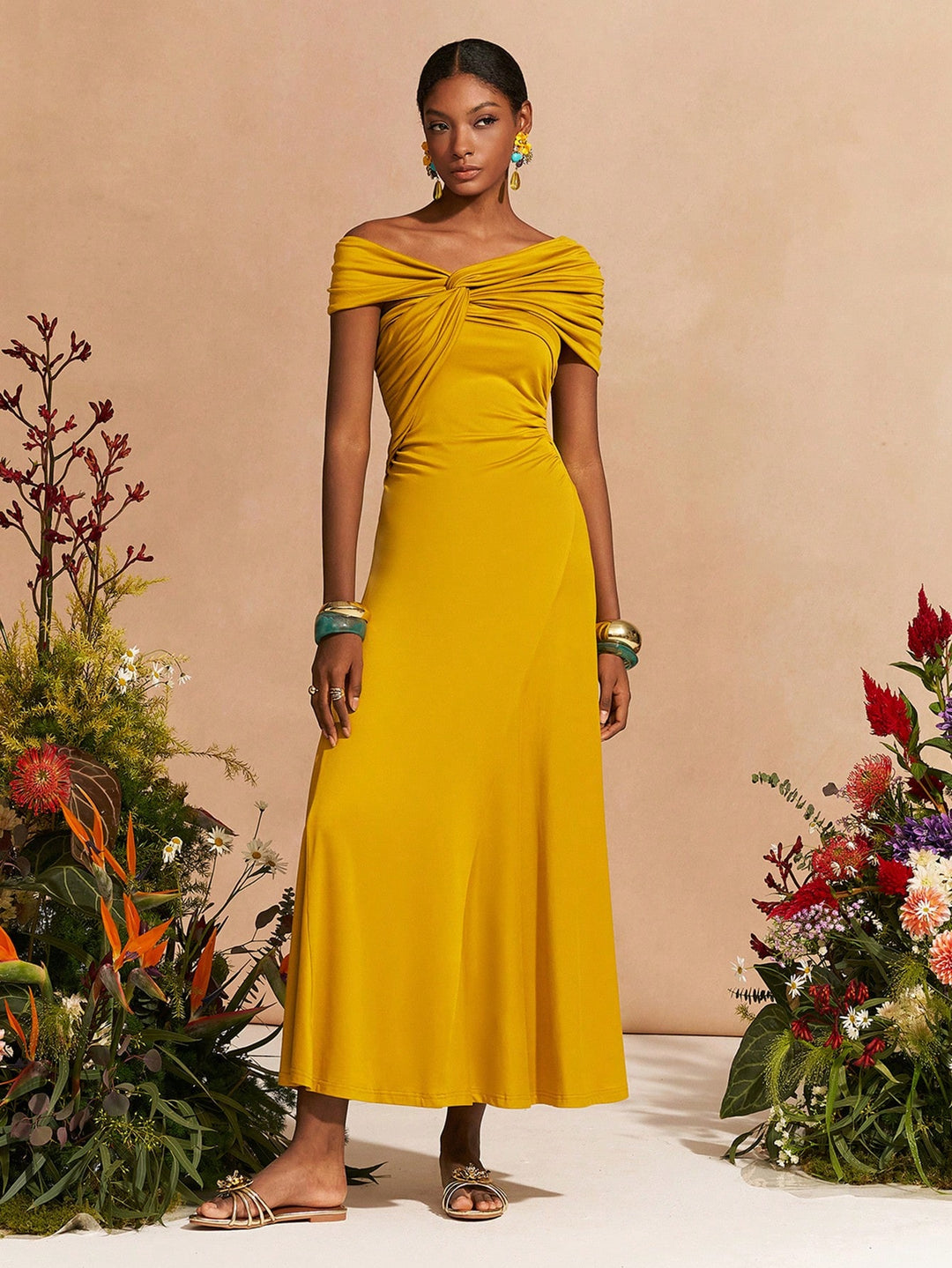 Rochie maxi SHEIN, galben