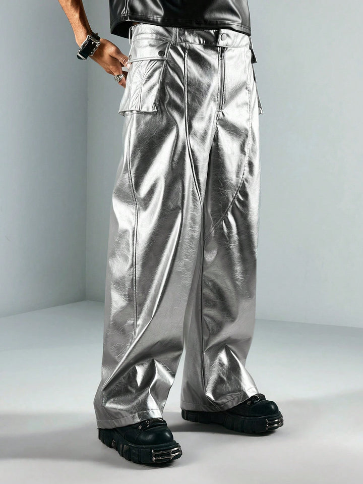 Pantalon SHEIN, argintiu