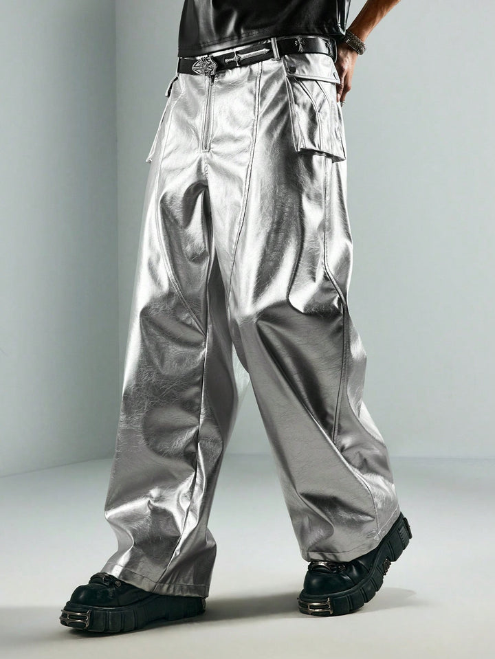 Pantalon SHEIN, argintiu