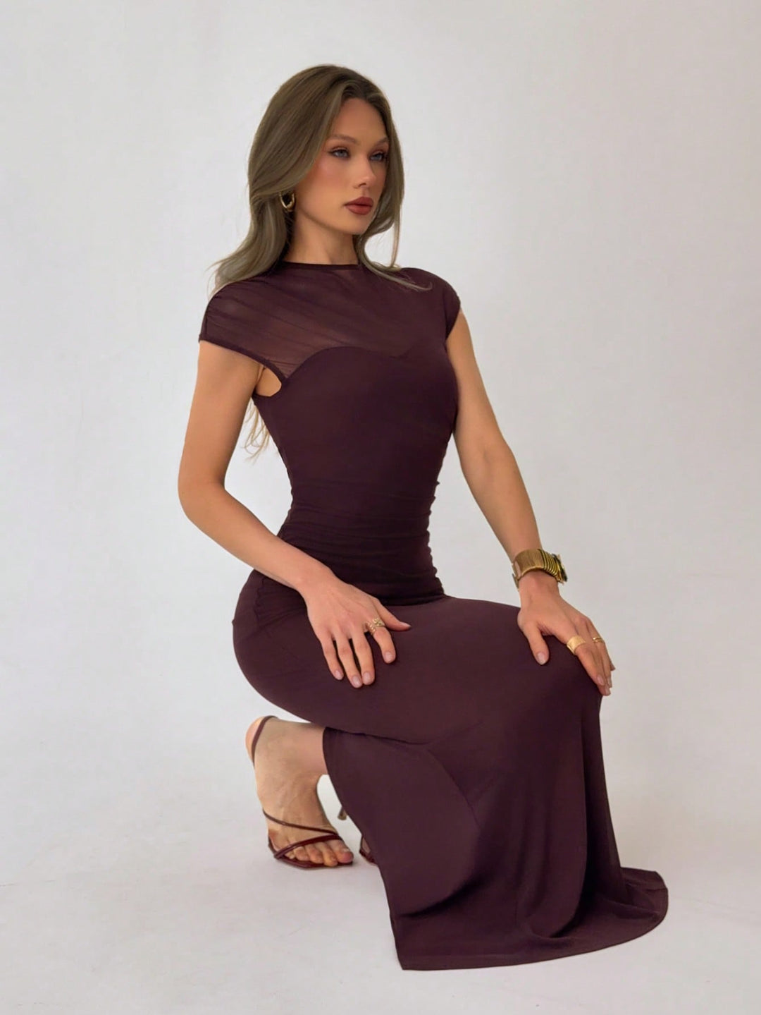 Rochie midi SHEIN, vișiniu