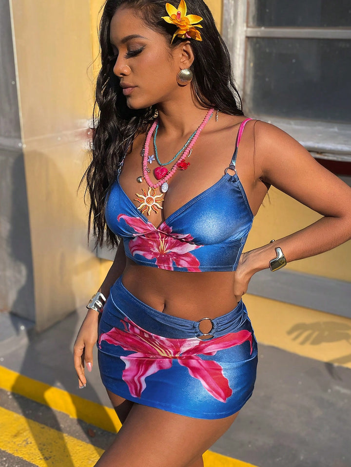 Costum de baie SHEIN, albastru