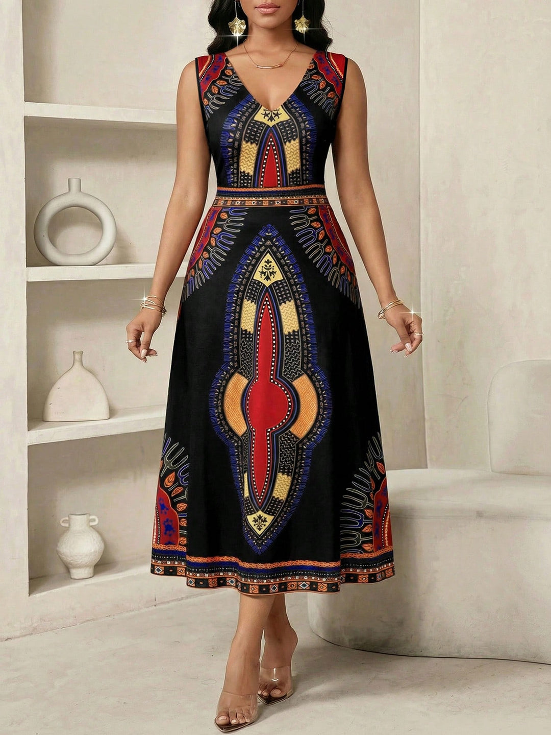 Rochie midi SHEIN, mix culori