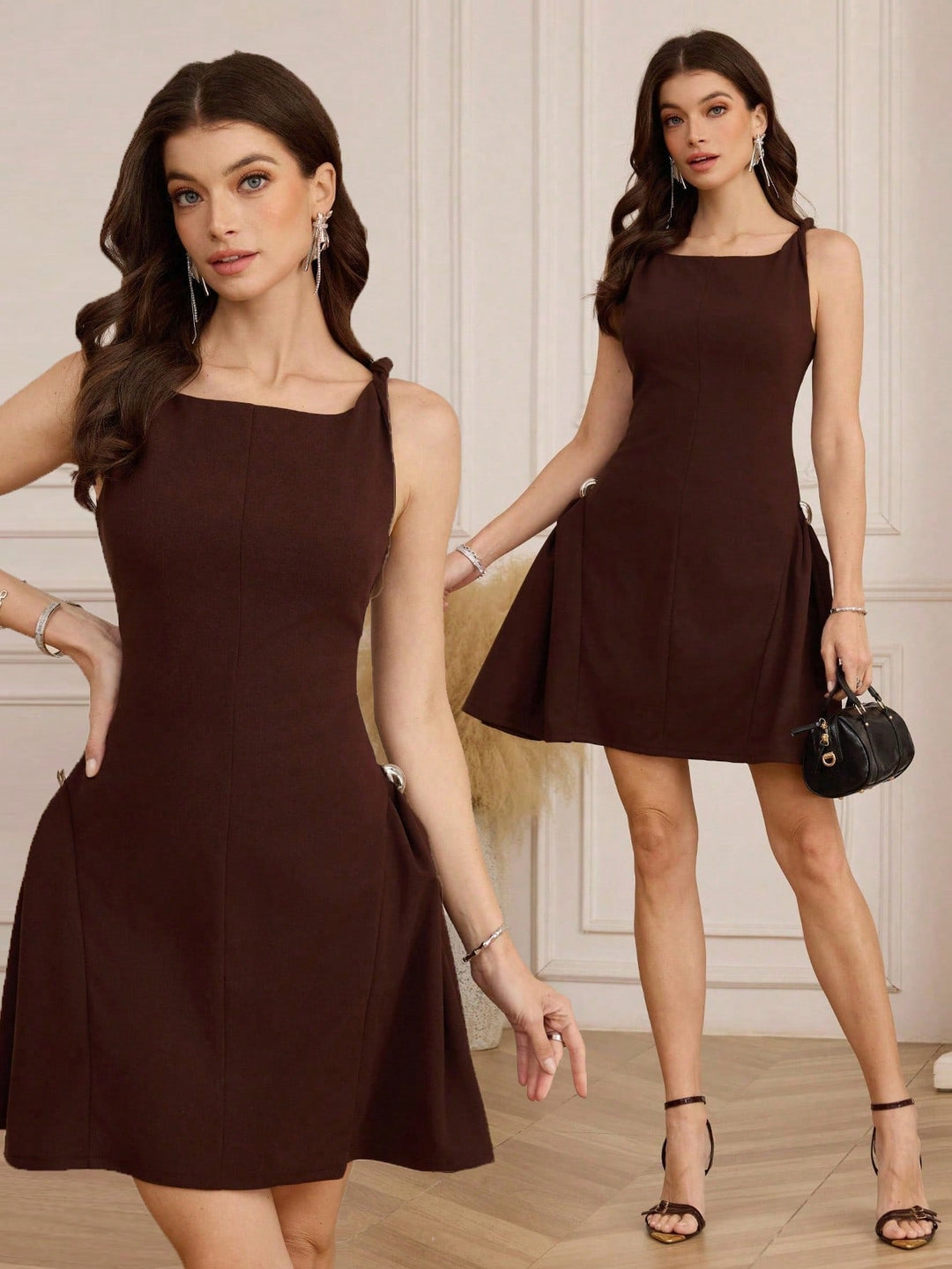Rochie scurtă SHEIN, maro