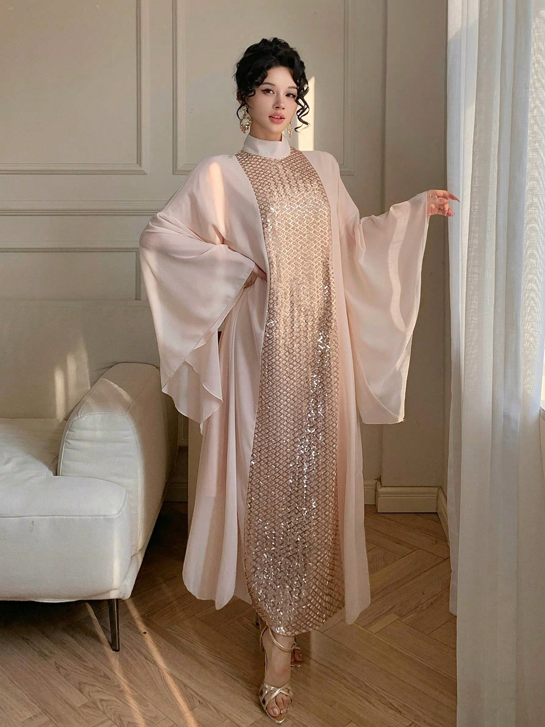 Rochie midi SHEIN, auriu