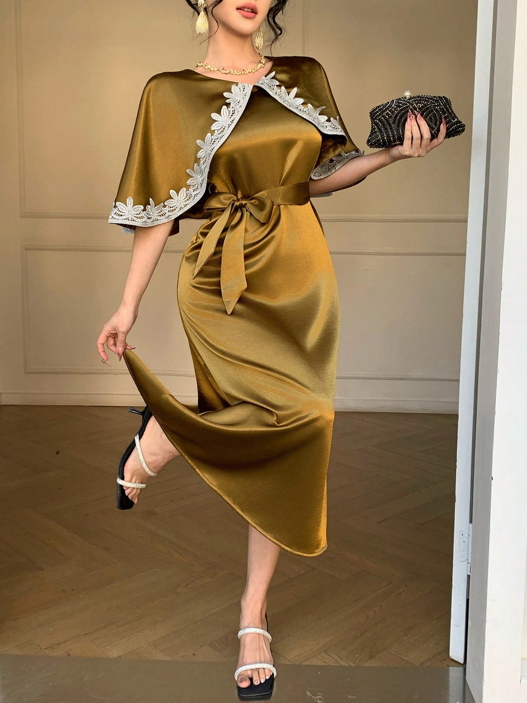 Rochie maxi SHEIN, auriu