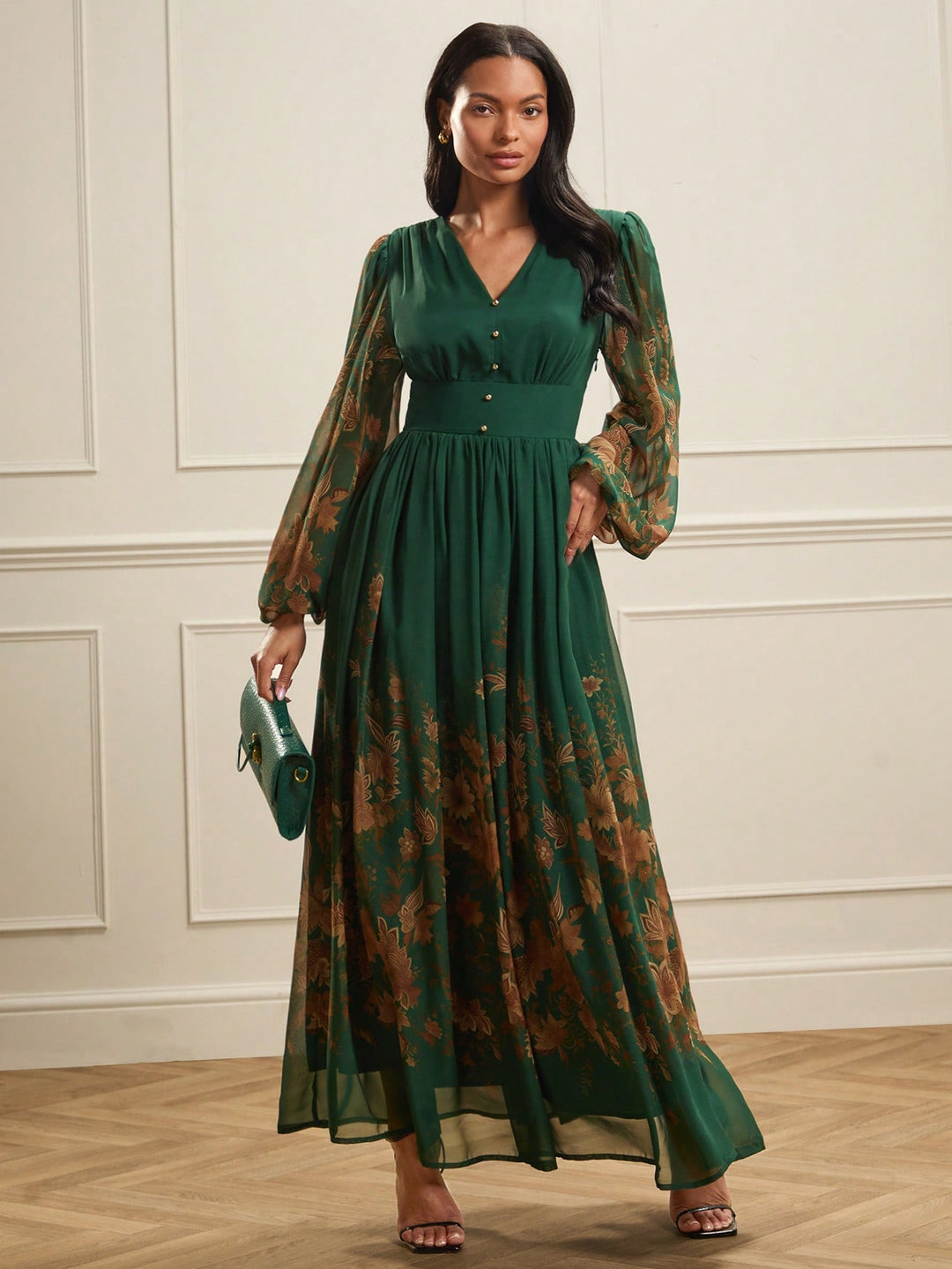 Rochie maxi SHEIN, verde