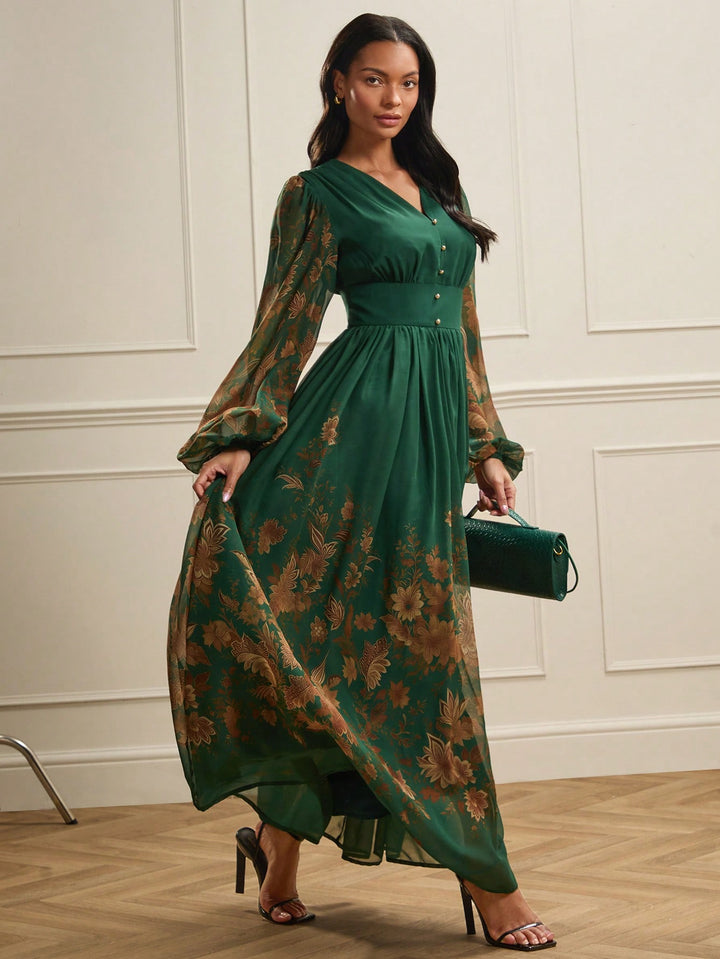Rochie maxi SHEIN, verde
