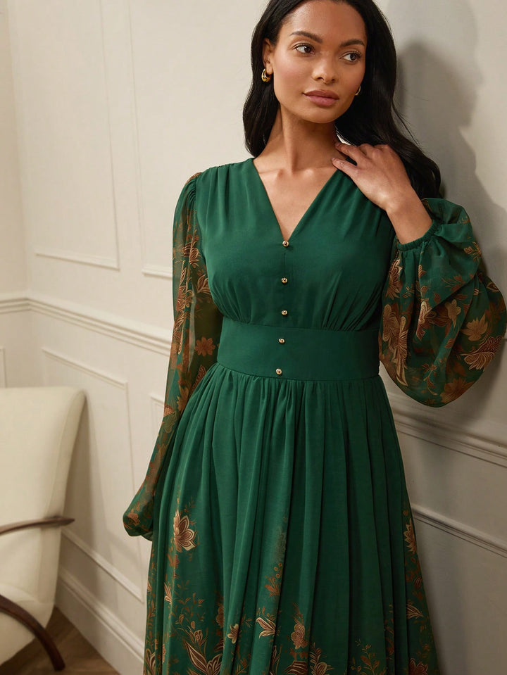 Rochie maxi SHEIN, verde