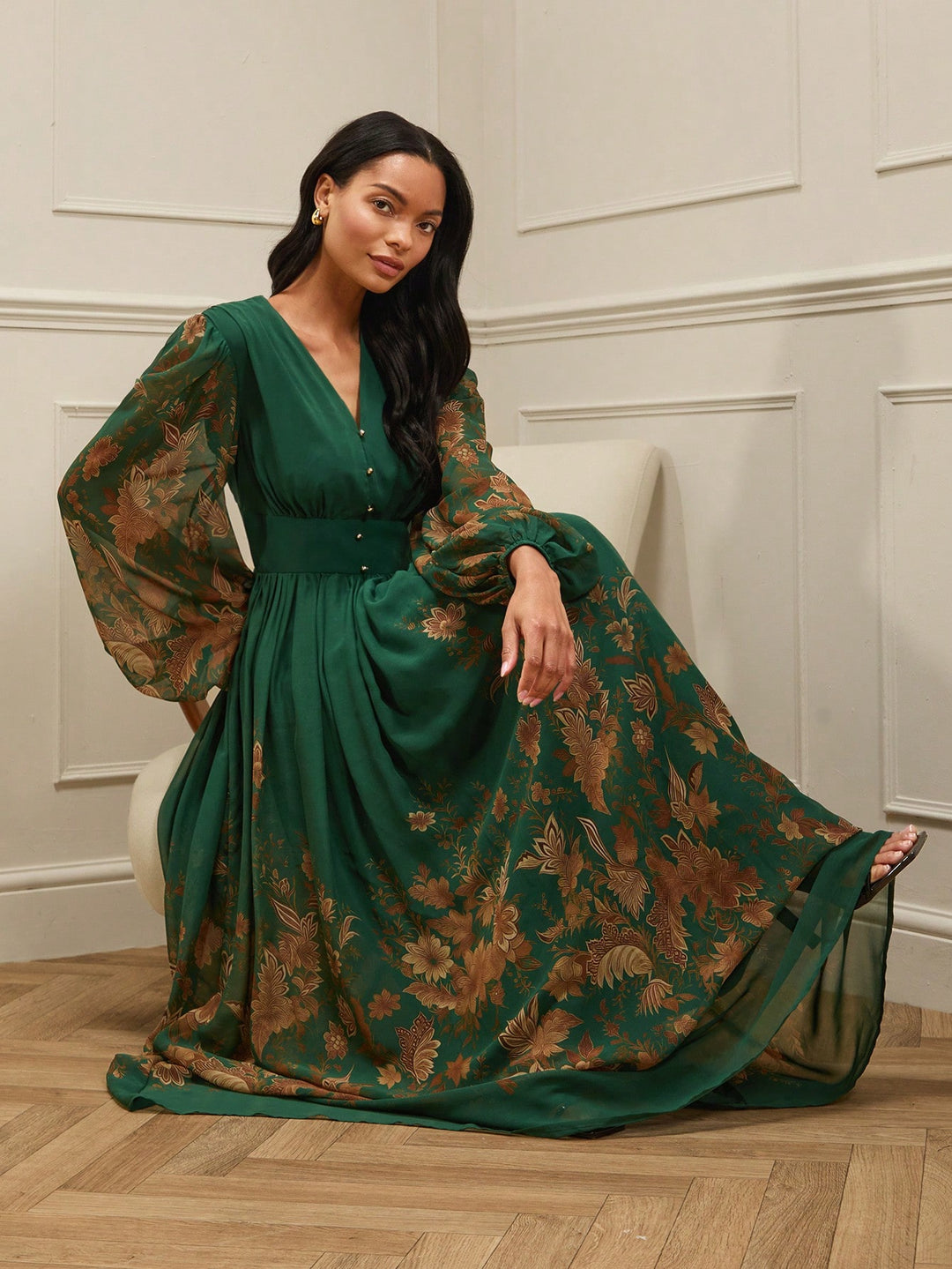 Rochie maxi SHEIN, verde