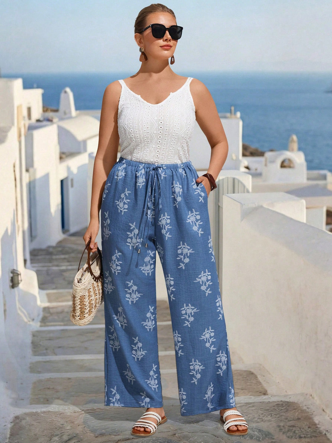Pantaloni SHEIN, albastru