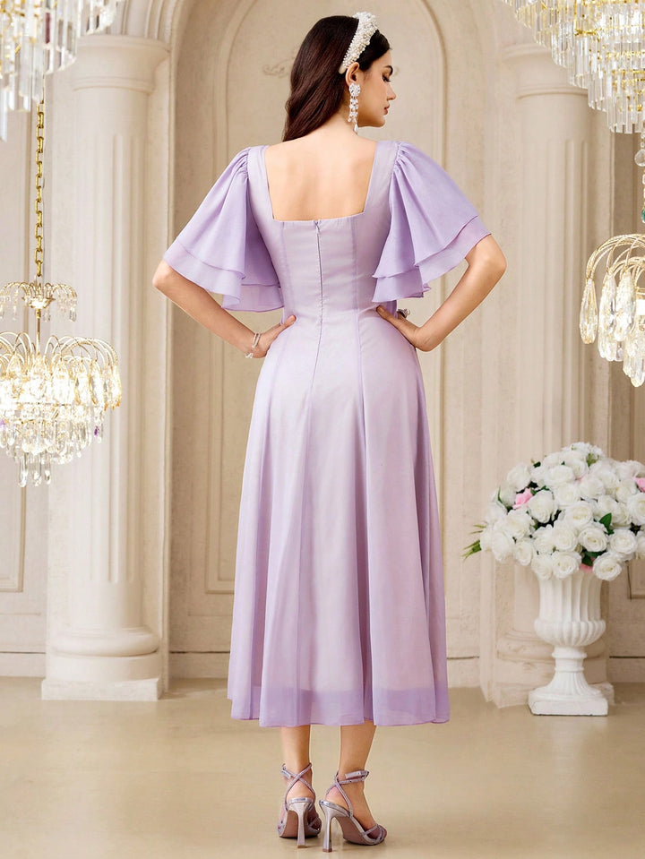 SHEIN lila midi ruha