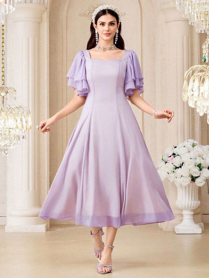 SHEIN lila midi ruha