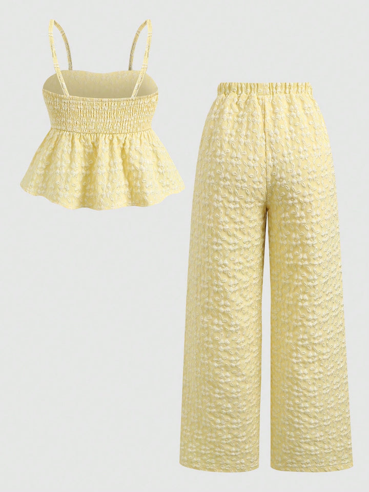 Set de maiou și pantaloni SHEIN, galben