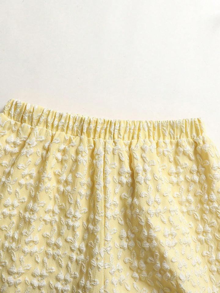 Set de maiou și pantaloni SHEIN, galben
