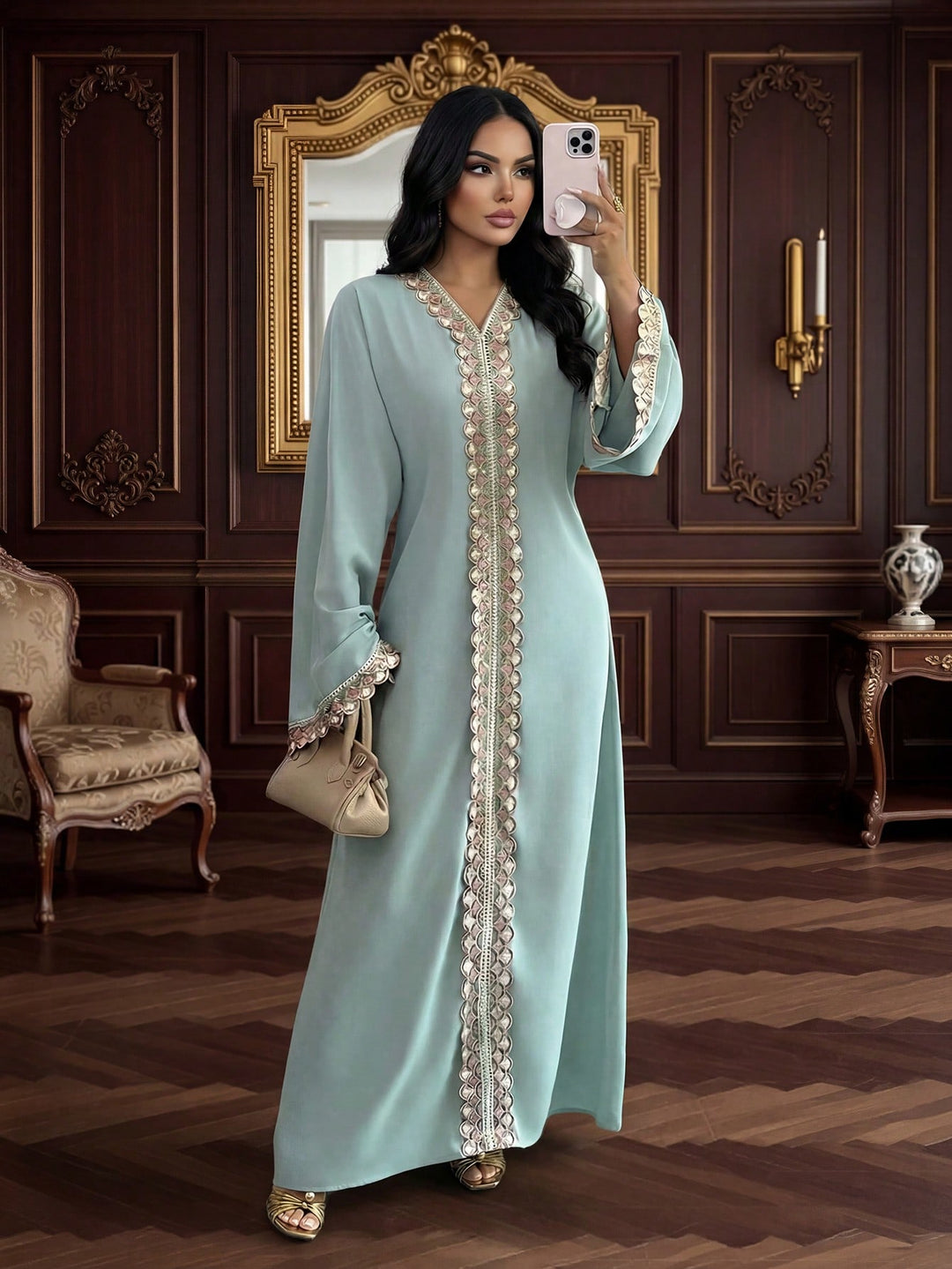 Rochie maxi SHEIN, kaki
