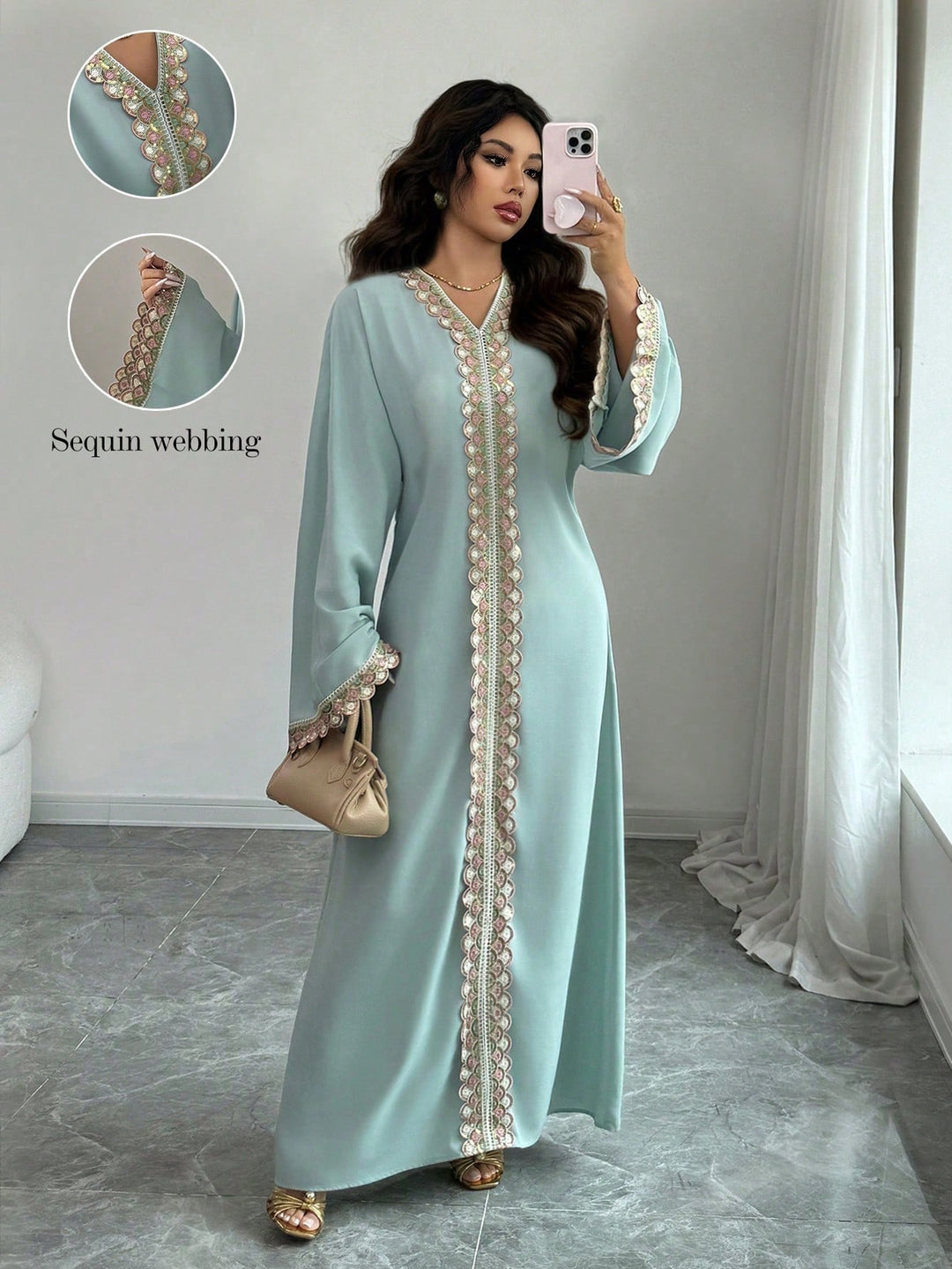 Rochie maxi SHEIN, kaki