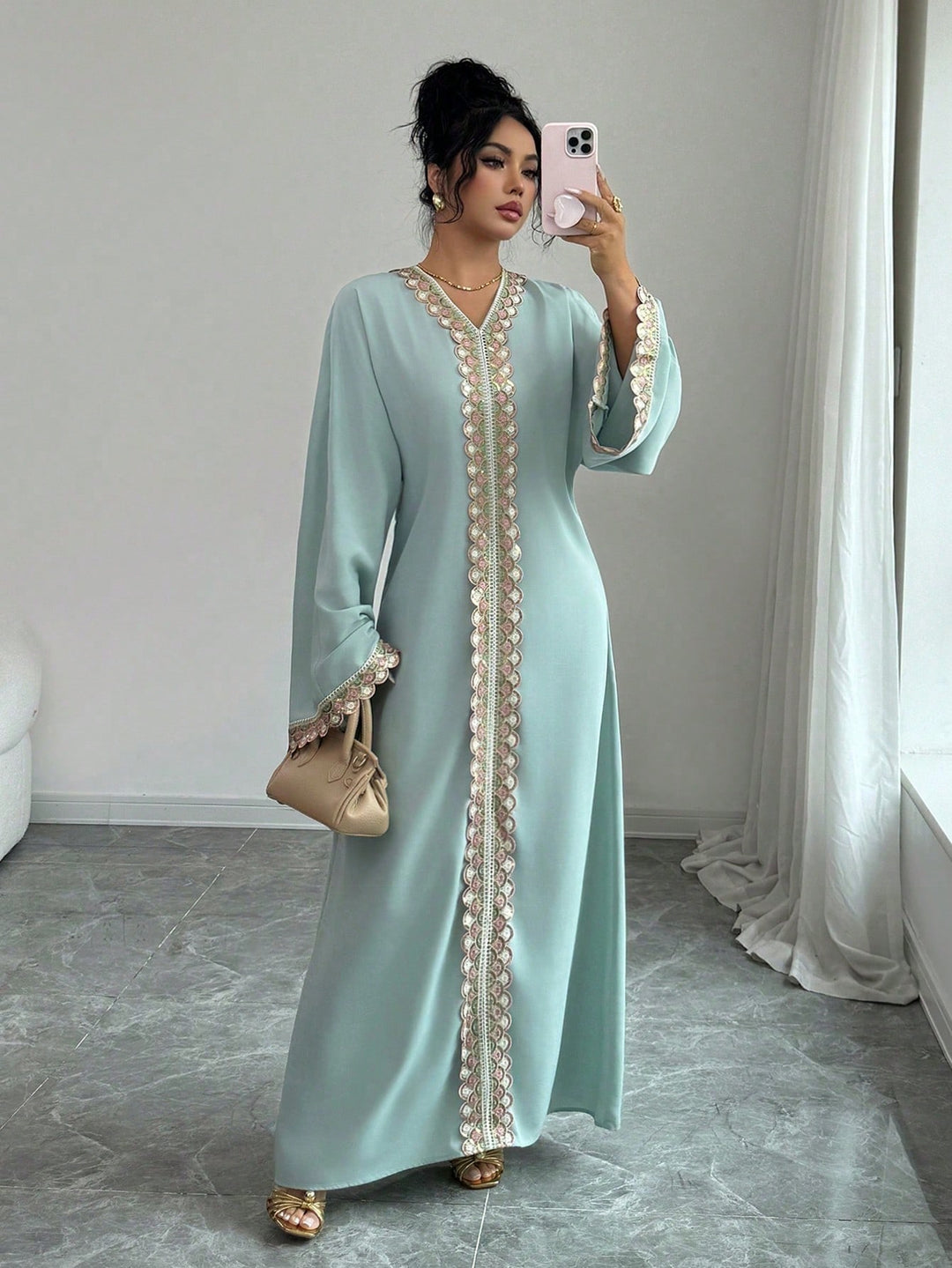 Rochie maxi SHEIN, kaki