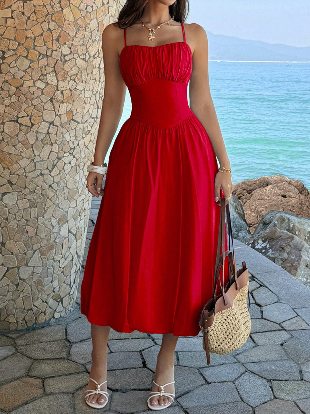 Rochie maxi SHEIN, roșu