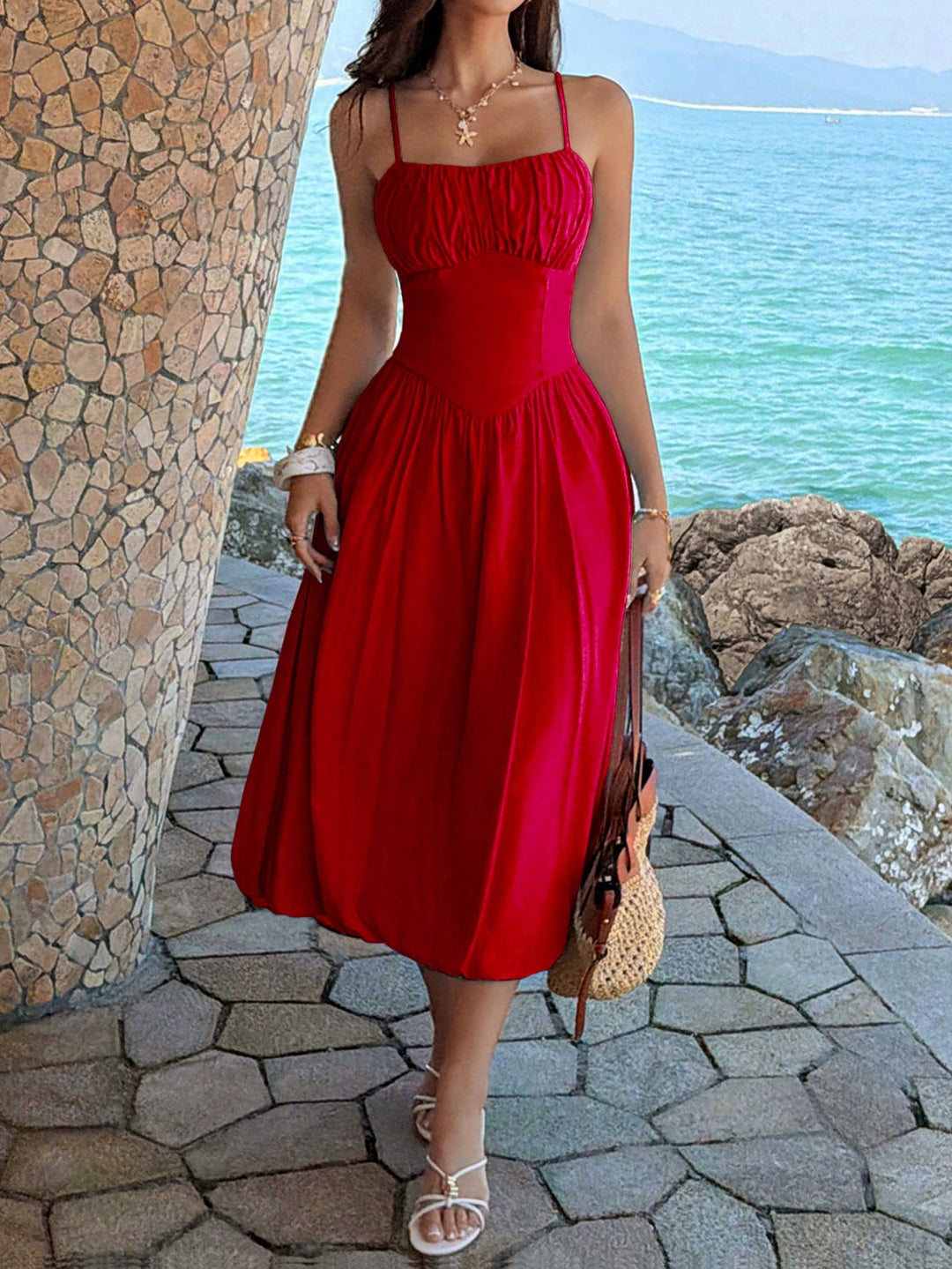 Rochie maxi SHEIN, roșu