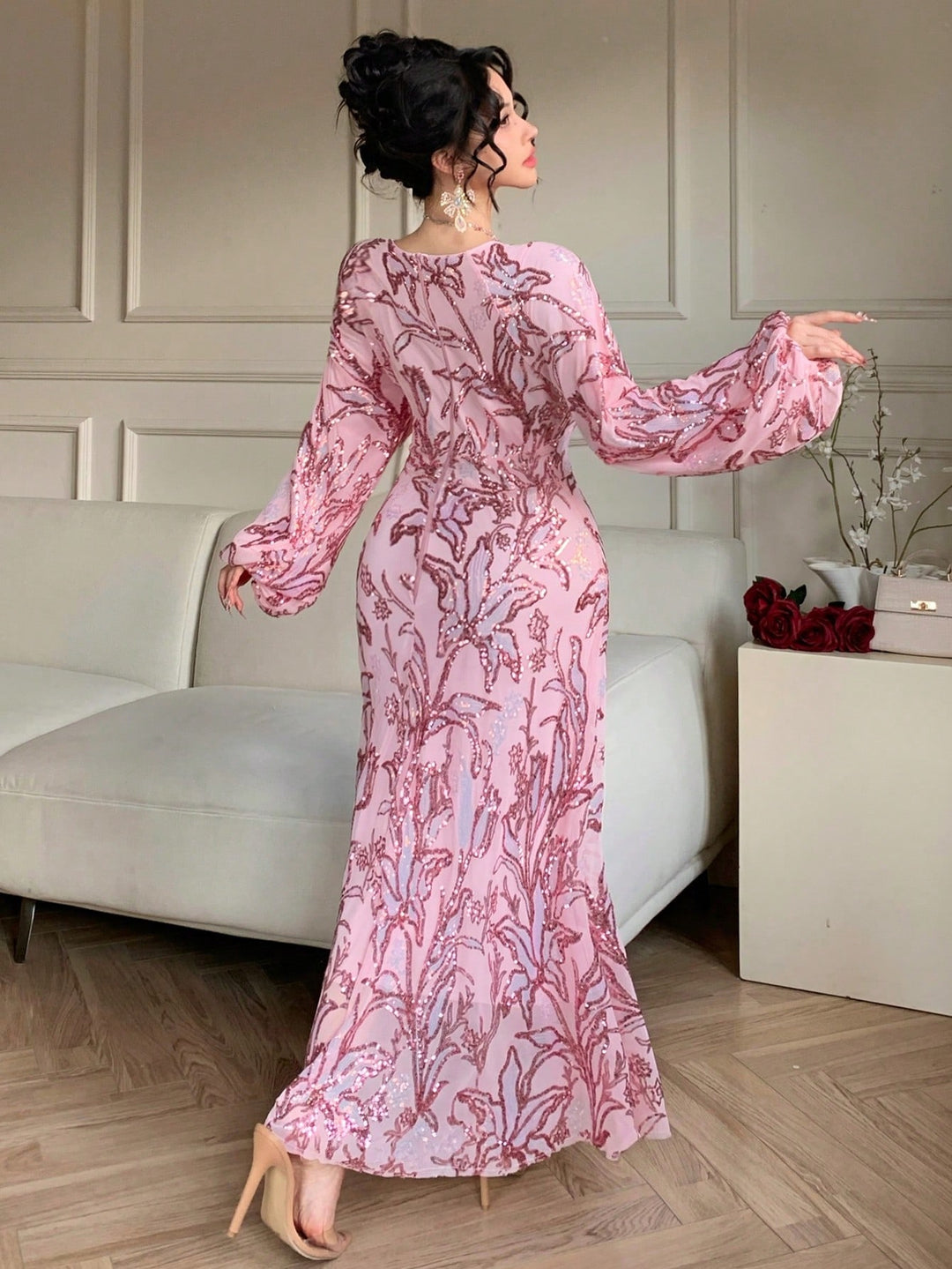 SHEIN maxi ruha, rózsaszín