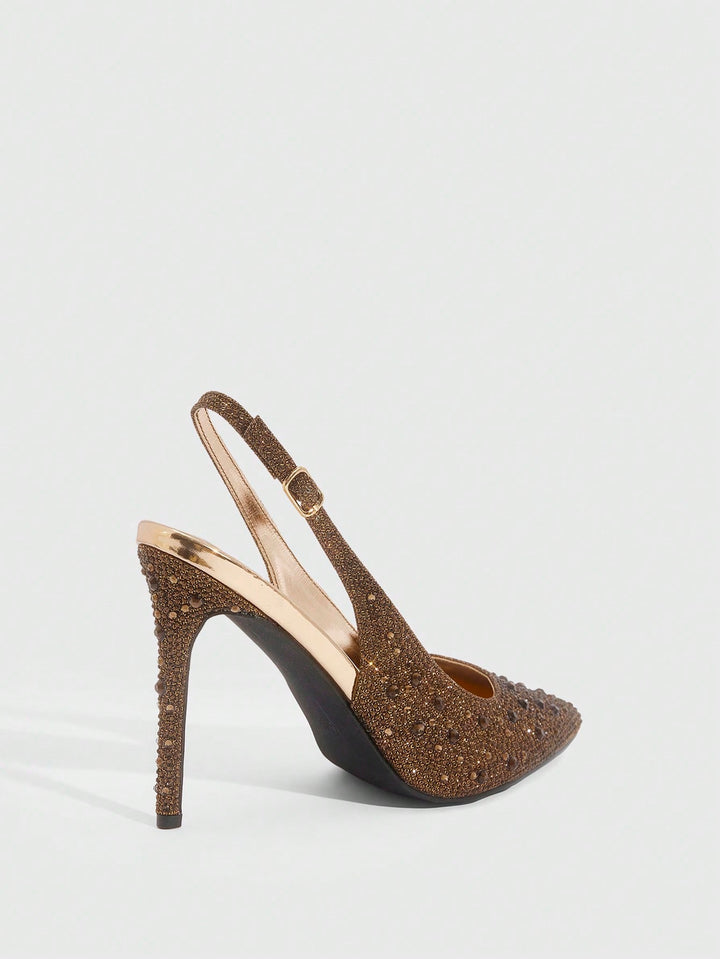 Pantofi cu toc SHEIN, bronz