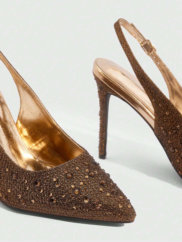 Pantofi cu toc SHEIN, bronz