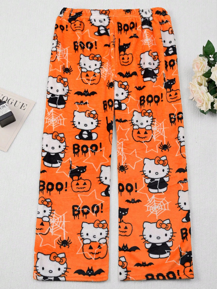 Pantaloni de pijama SHEIN, portocaliu