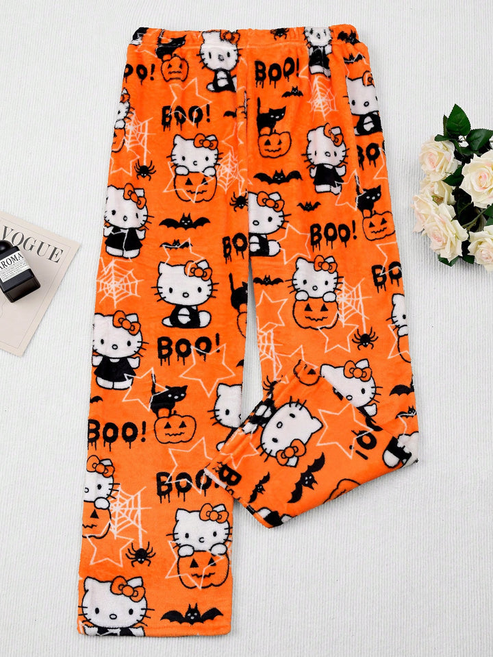 Pantaloni de pijama SHEIN, portocaliu