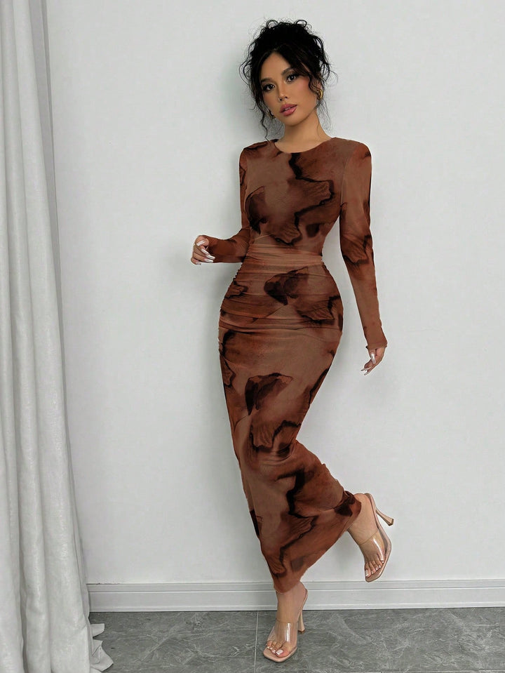 SHEIN maxi ruha, barna