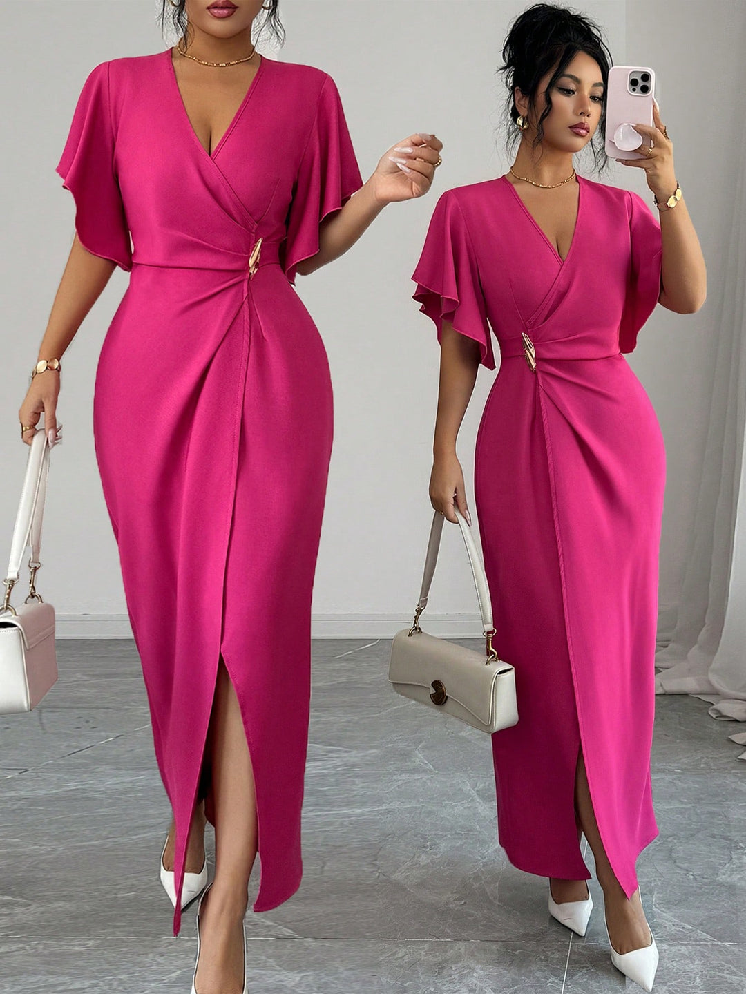 Rochie maxi SHEIN, roz