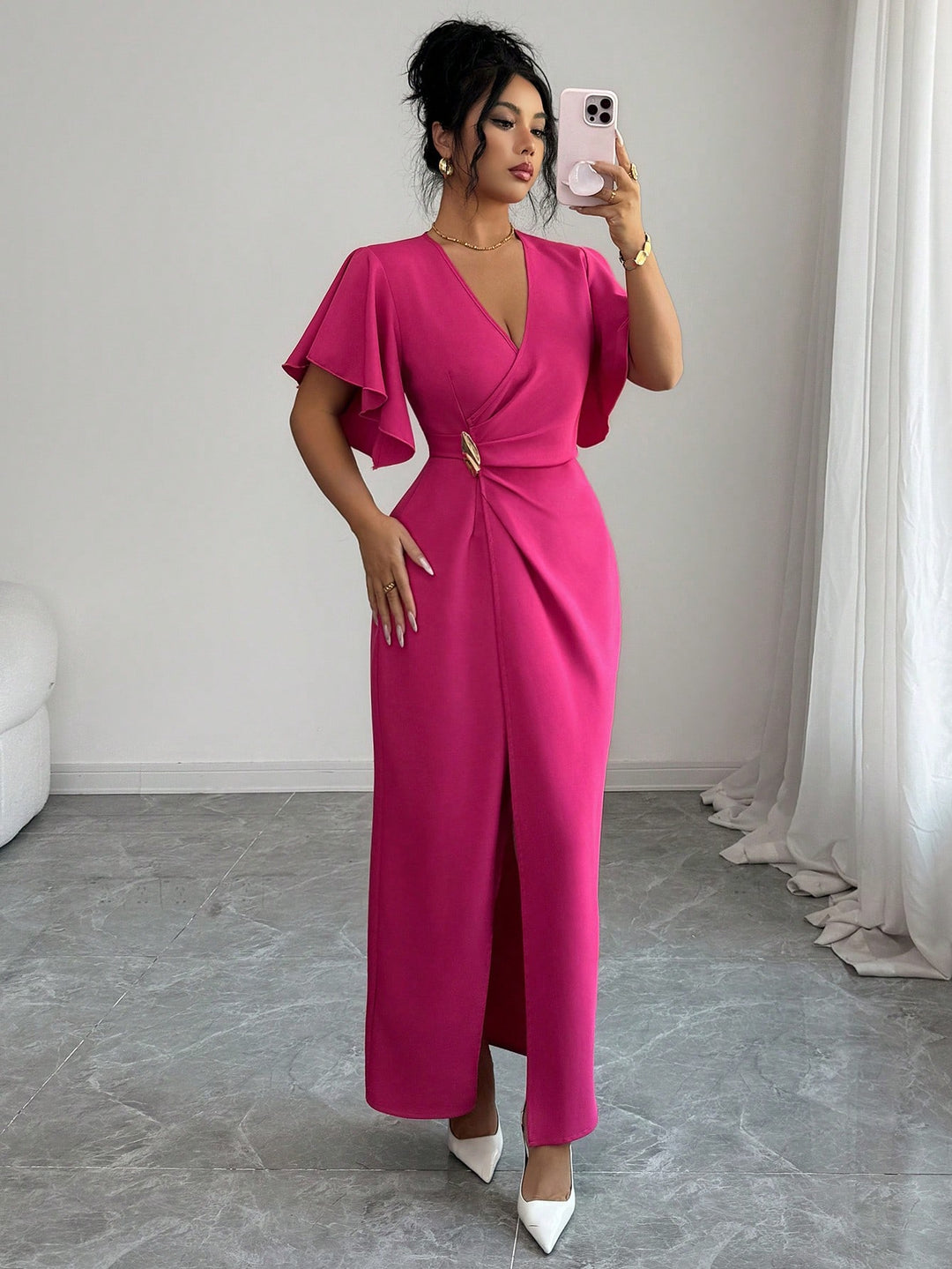 Rochie maxi SHEIN, roz