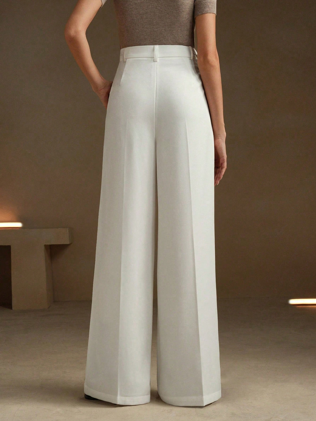 Pantalon SHEIN, alb