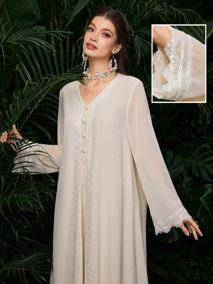 Set caftan și jalabiya SHEIN, galben